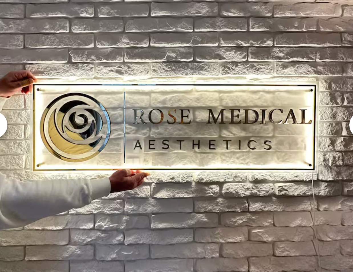 3D Rectangle Custom Logo Sign β Backlit Neon Acrylic