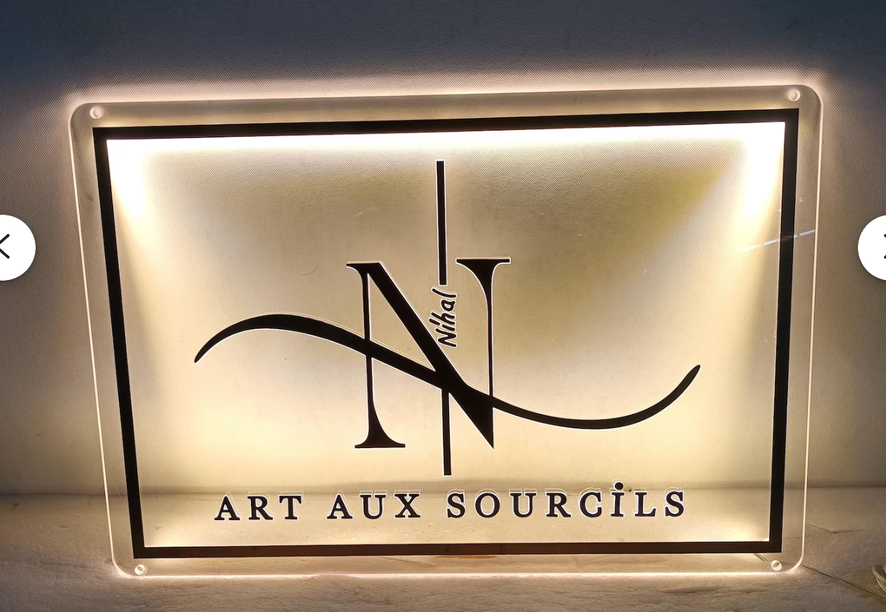 3D Rectangle Custom Logo Sign β Backlit Neon Acrylic