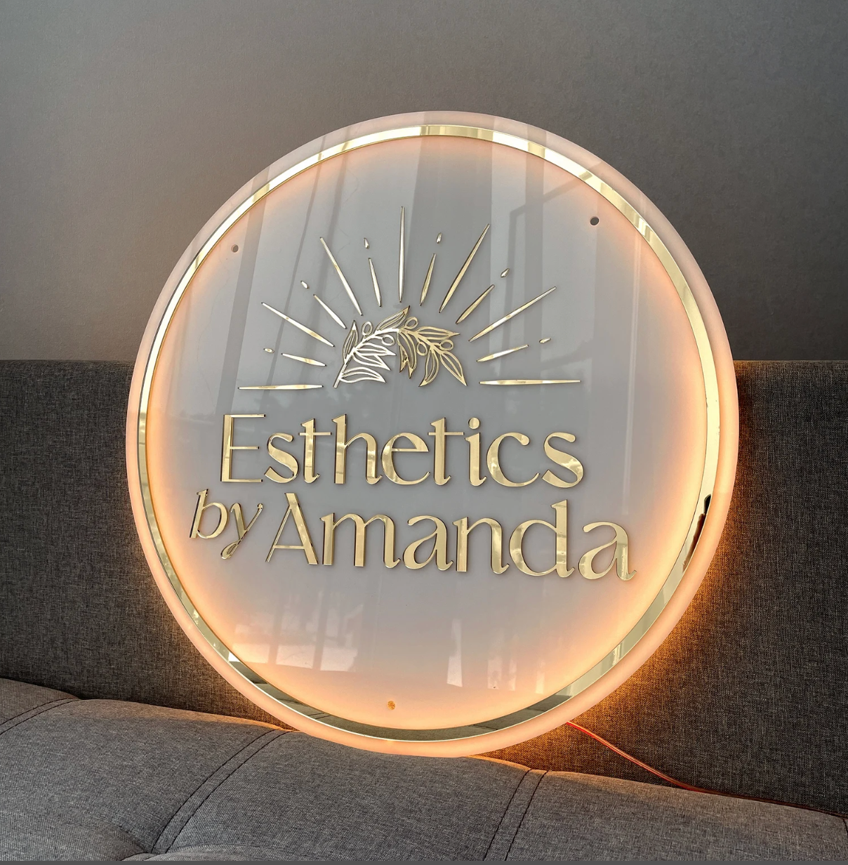 3D Round Custom Logo Sign β Backlit Neon Acrylic
